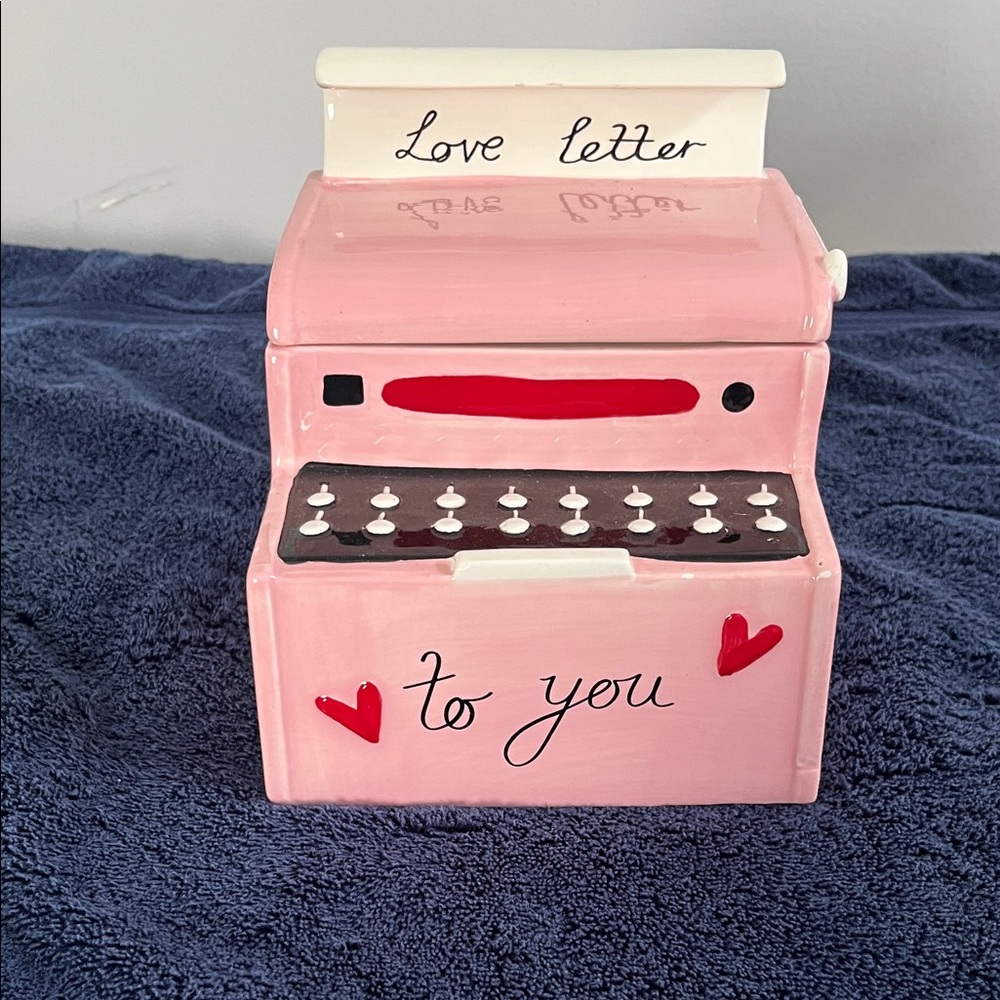 Pink Typewriter Cookie Jar